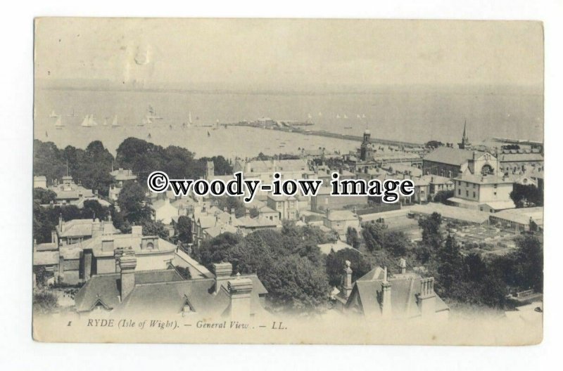 h1595 - Isle of Wight - General View over Ryde, from Church Steeple  LL Postcard