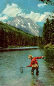 Fishing In Cold Mountain Stream In The Pacific Northwest