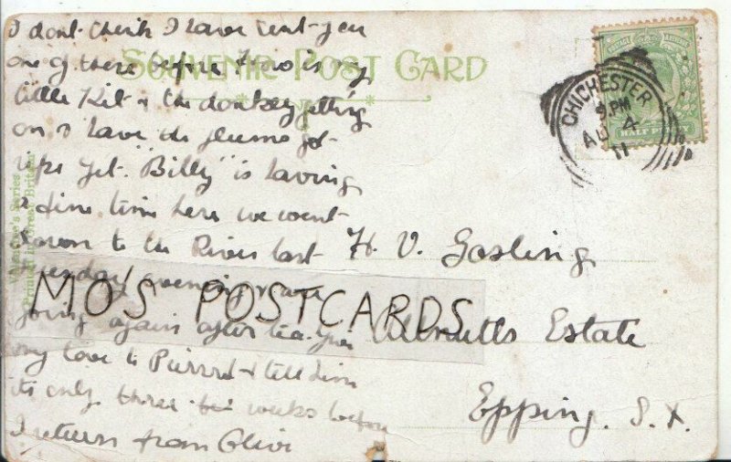 Genealogy Postcard - Gosling - Allnutts Estate - Epping - Sussex - Ref 6296A
