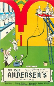 NYC New York Andersen's Restaurant Pea Soup Vintage Chrome Postcard Unused