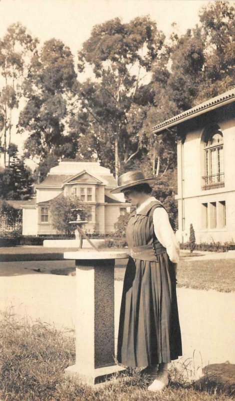 RPPC Sundial Golden Gate Park? California? c1910s Vintage Photo Postcard