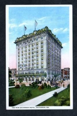 GA View of New Savannah Hotel GEORGIA Postcard PC