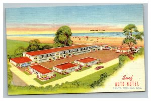 Vintage 1953 Advertising Postcard The Surf Auto Hotel Santa Monica California