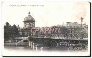 Postcard Old Paris the Institute and the Pont des Arts