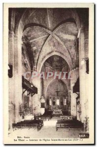 Old Postcard Thor Interior of St. Mary in Lake