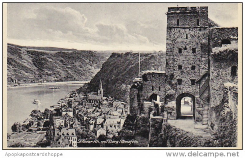 St Goar am Rhein mit Burg Rheinfels Germany