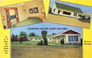 Postcard Clearview Motor Court and Grill in Dawson, Georgia~112315