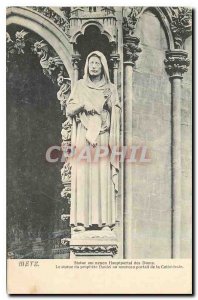 Old Postcard Metz Statue of the Prophet Daniel in New Portal of the Cathedral