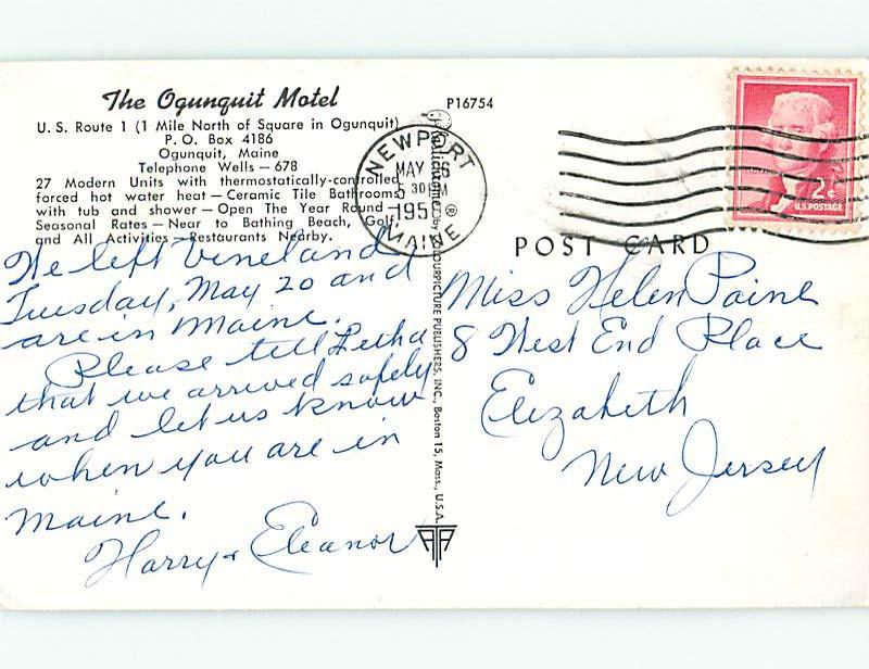 Pre-1980 OGUNQUIT MOTEL Ogunquit Maine ME M2211