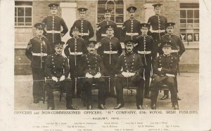 1910 H Company 87th Royal Irish Fusiliers Real Photo Postcard