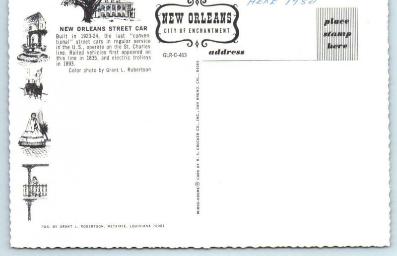 3 4x6 Postcards NEW ORLEANS, LA ~ Street Car, Carriages & Jackson Square 1980