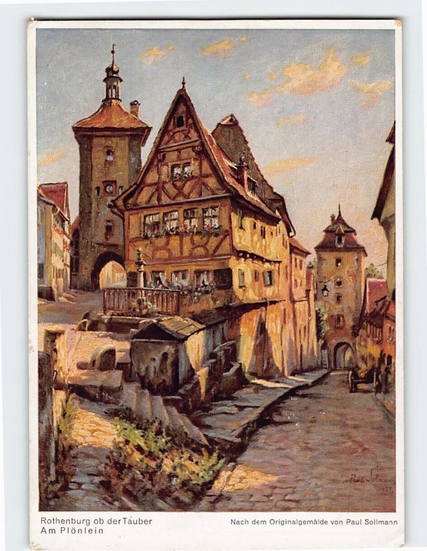 Postcard Am Plönlein By Paul Sollmann, Rothenburg ob der Tauber, Germany