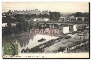 Old Postcard Carcassonne Bridges and Cite