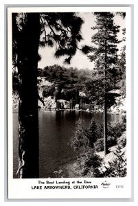 RPPC Boat Landing Lake Arrowhead California CA UNP Frashers Photo Postcard Z9