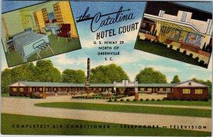 Postcard HOTEL SCENE Greenville South Carolina SC AO4443