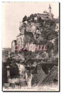 Postcard Old Rocamadour The Monastery and the Castle