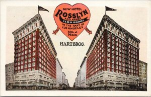 New Hotel Rosslyn Los Angeles CA California Hart Bros Unused Kropp Postcard G8