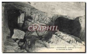 Old Postcard Dauphine Sassenage interior of tanks the Devil's Chimney