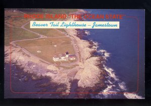 Jamestown, Rhode Island/RI Postcard, Aerial Of Beavertail Point Lighthouse/Light