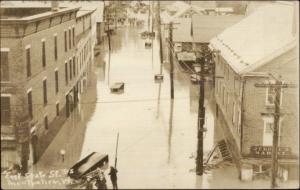 Montpelier VT East State St. Flood Real Photo Postcard dcn