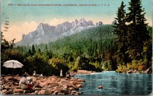 Vtg Southern Pacific Railroad The Crags Shasta Route California CA Postcard