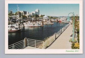 Commercial Ships, Pleasure Boats, Inner Harbour, Nanaimo, BC, Chrome Postcard