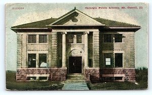 MT. CARROLL, IL Illinois ~ CARNEGIE LIBRARY 1910  Carroll County  Postcard