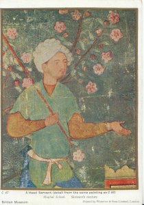 Museum Postcard -  A Head Servant - Mughal School - Sixteenth Century  Ref TZ589