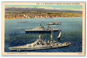c1910s US Battleships At Manor Anchor Long Beach California CA Unposted Postcard