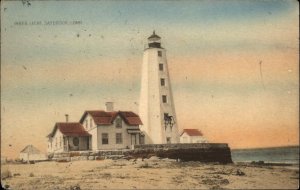 Saybrook Connecticut CT Lighthouse 1930s-50s Postcard