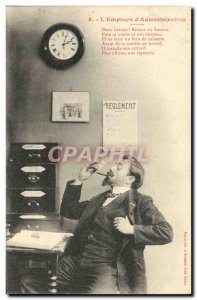Postcard Old Man Fancy the employee of administration