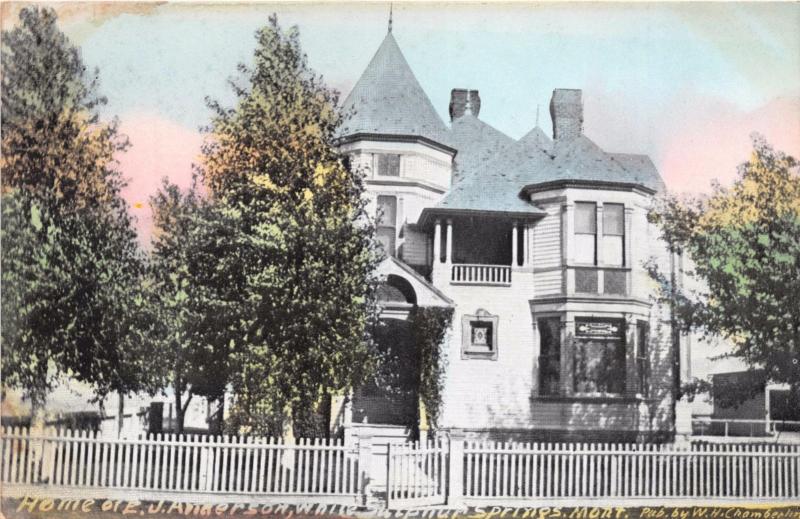 WHITE SULPHUR SPRINGS MONTANA HOME OF E J ANDERSON~CHAMBERLIN POSTCARD