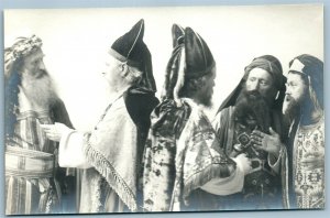 OBERAMMERGAU PASSION PLAY GERMANY ANTIQUE REAL PHOTO POSTCARD RPPC PRIESTS