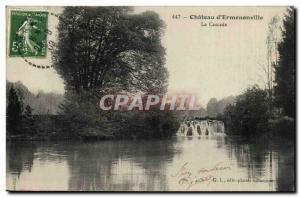 Chateau d & # 39Ermenonville Old Postcard Waterfall