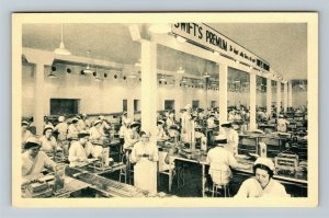 Chicago, IL-Illinois, Swift's Premium Bacon, Woman Line Workers, Linen Postcard