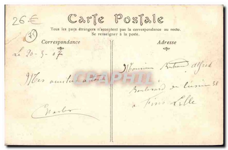 Postcard Old Women check in Paris