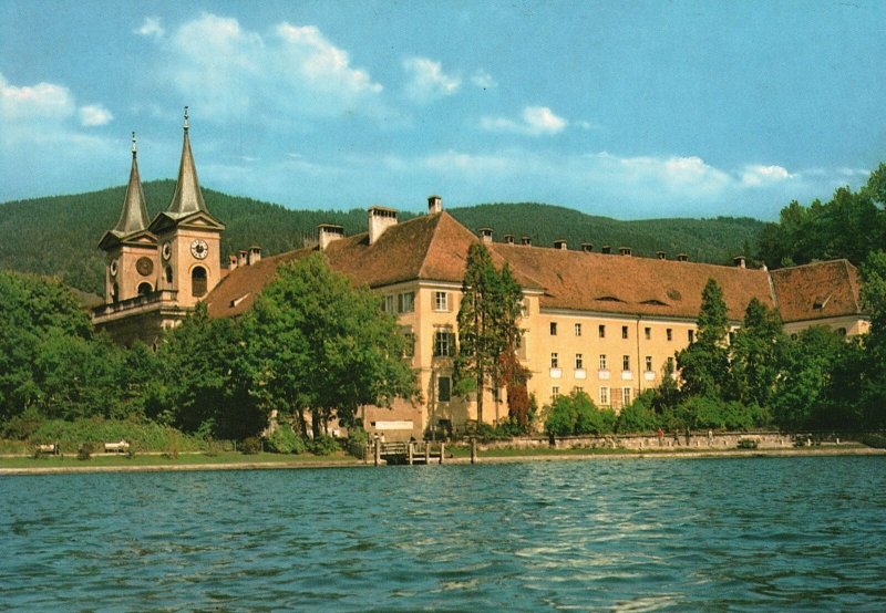 Postcard Ehem Kloster Farbkarten Ein Begriff Lake Monastery Tegernsee Germany