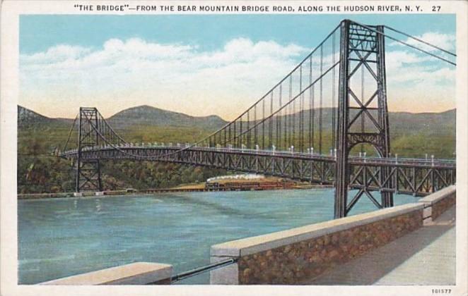 New York The Bridge From The Bear Mountain Bridge Road Along Hudson River