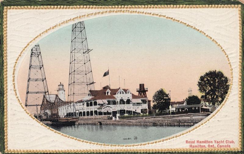 Royal Hamilton Yacht Club Ontario Gold Frame Postcard