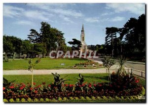 Modern Postcard Deauville Trouville The square and church St Augustine