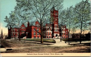 Postcard Indiana State Normal School in Terre Haute, Indiana