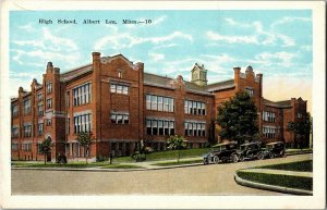 View of High School, Albert Lea MN Vintage Postcard F48