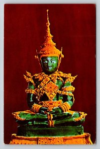 Emerald Buddha Wat Phra Keo Bangkok Thailand Postcard 1973 Thai Temple Art