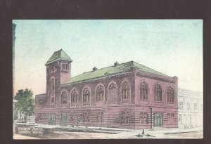 LOWELL MICHIGAN DOWNTOWN TOWN HALL VINTAGE POSTCARD 1910