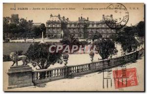 Old Postcard Paris Jardin du Luxembourg and Senat