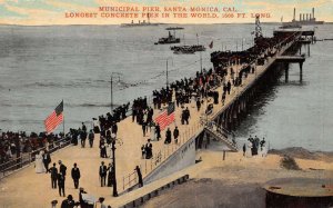 Santa Monica California Municipal Pier Longest Concrete Pier in World PC U2214
