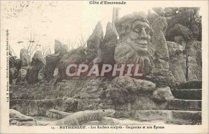 Postcard Old Rotheneuf Rocks Sculptes Gargantua and his Wife