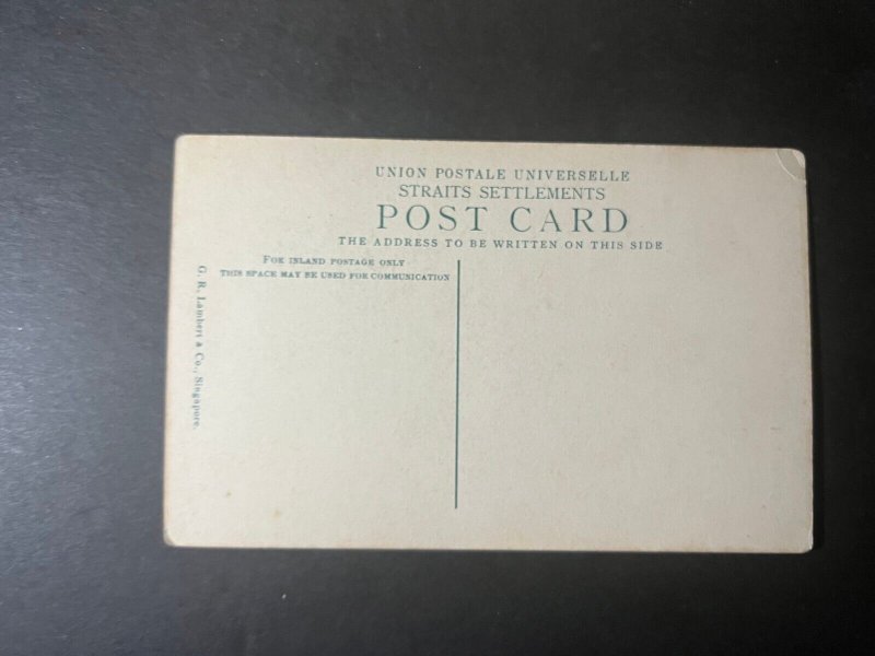 Mint British Straits Settlements Postcard RPPC Native Street Kuli