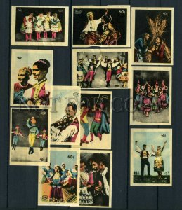 500630 HUNGARY Folk dancers Vintage match labels