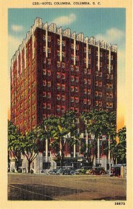 Columbia South Carolina 1930-40s Postcard Hotel Columbia